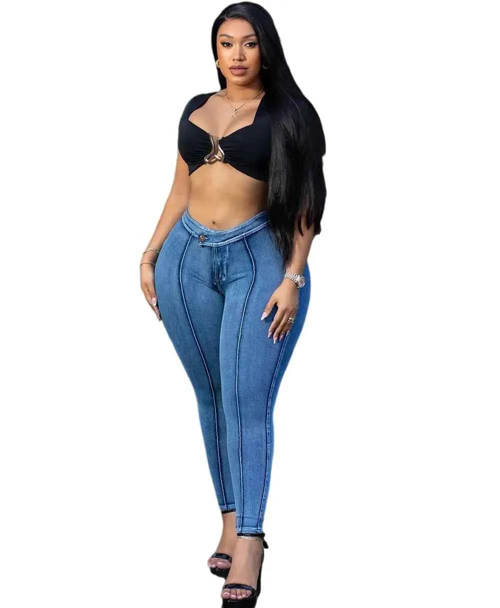 Women’s High-Waist Slim Fit Denim Jeans - Bellanica