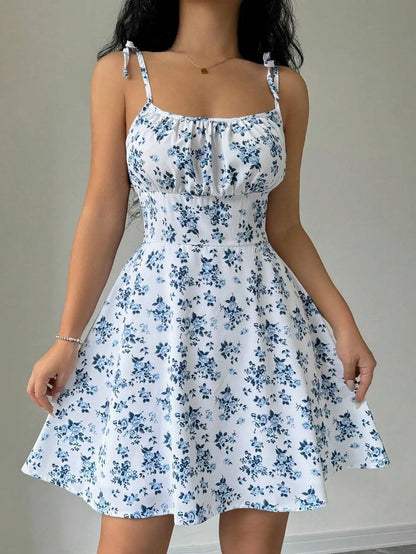 Bellanica - Floral Spaghetti Strap Summer Dress