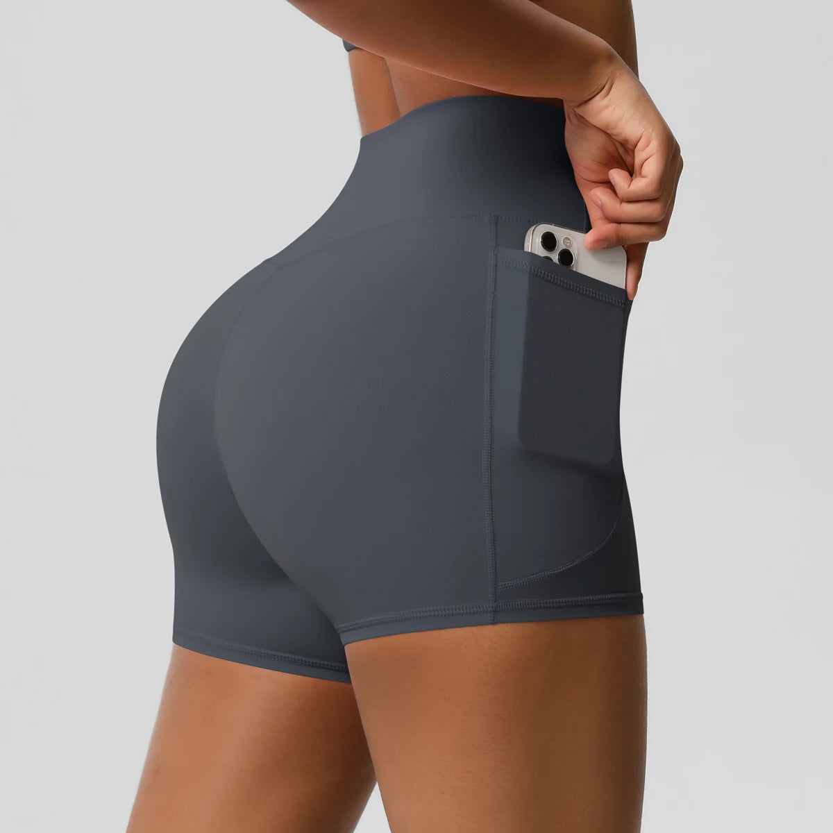 Bellanica - High-waist pocketed squat-proof shorts