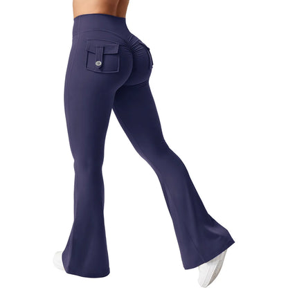 Bellanica - Women Wide-Leg Stretch Yoga Pants with Back Pockets