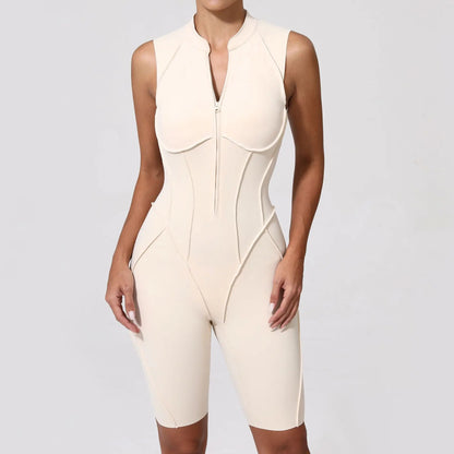 Bellanica - Seamless Zipper Yoga Gym Jumpsuit
