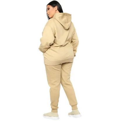 Bellanica - Loose Plus-Size Hooded Sweater Suit