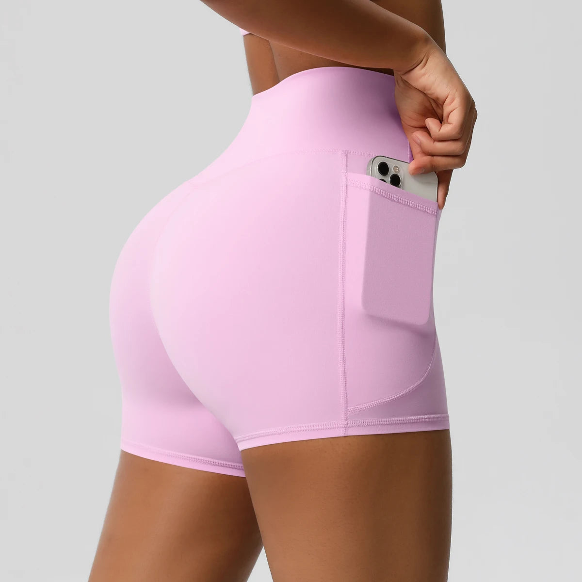 Bellanica - High-waist pocketed squat-proof shorts