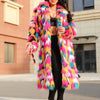 Women's Rainbow Faux-Fur Coat