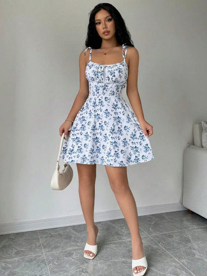Bellanica - Floral Spaghetti Strap Summer Dress