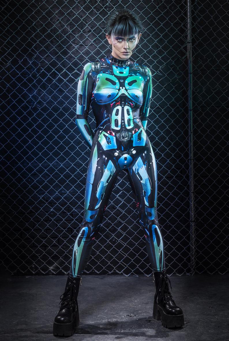 Bellanica - Cyberpunk Robot Skeleton Halloween Catsuit