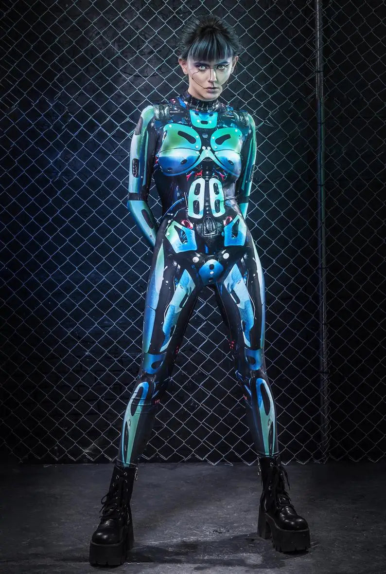 Bellanica - Cyberpunk Robot Skeleton Halloween Catsuit