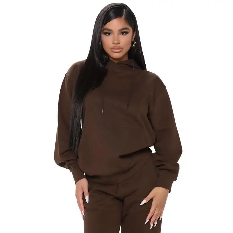 Bellanica - Loose Plus-Size Hooded Sweater Suit