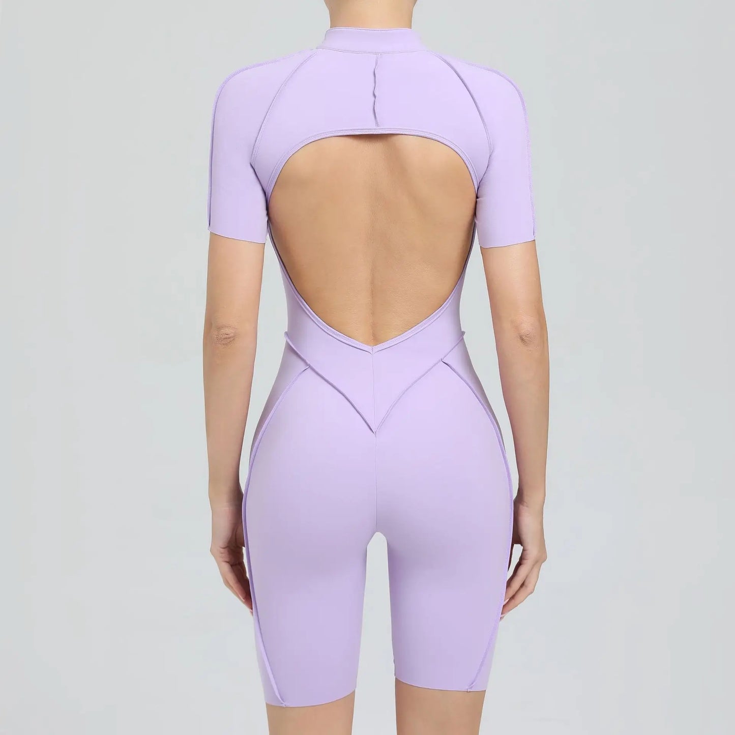 Bellanica - Seamless Zipper Yoga Gym Jumpsuit