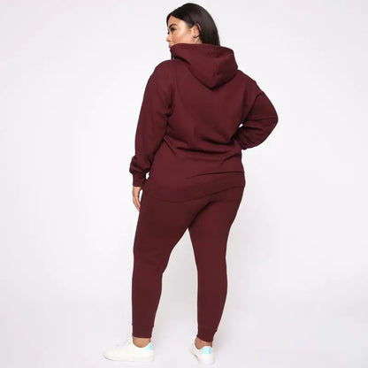 Bellanica - Loose Plus-Size Hooded Sweater Suit
