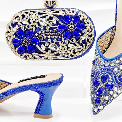 Bellanica - Talons élégants avec sac en diamant assorti
