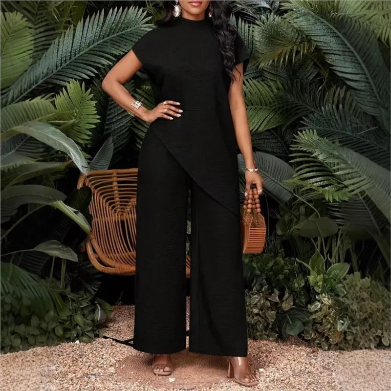 Women's Sleeveless Top and Wide-Leg Pants Set