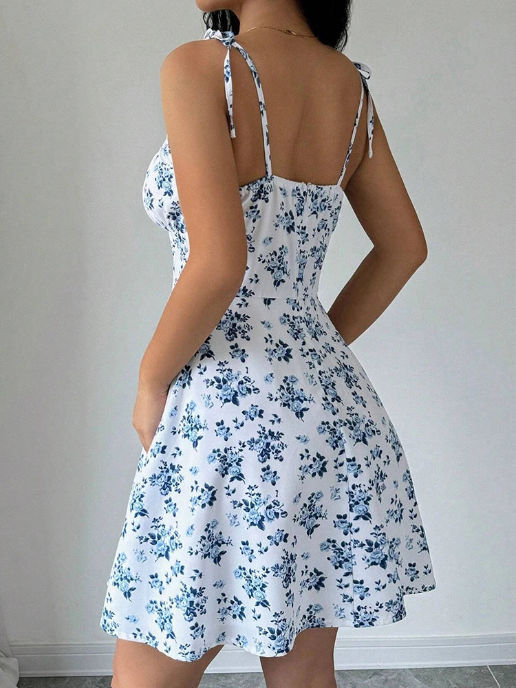 Bellanica - Floral Spaghetti Strap Summer Dress