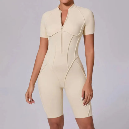 Bellanica - Seamless Zipper Yoga Gym Jumpsuit