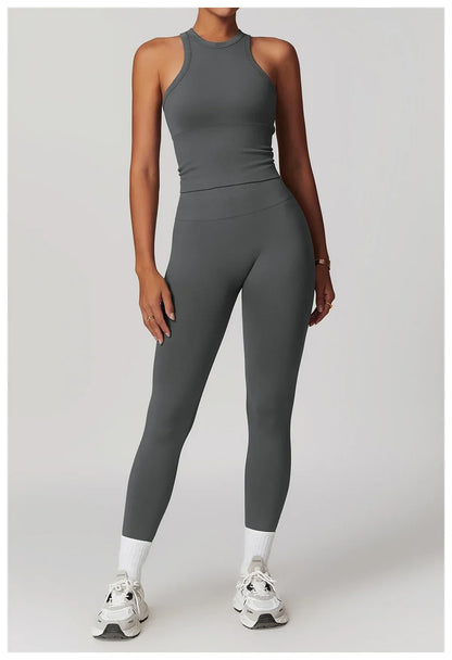 Bellanica - Seamless Ribbed 2-Piece Yoga Set