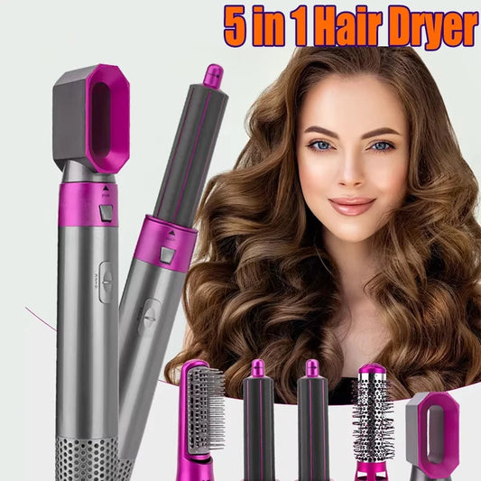5-in-1 Hair Styling Tool – Dryer, Curler & Straightener