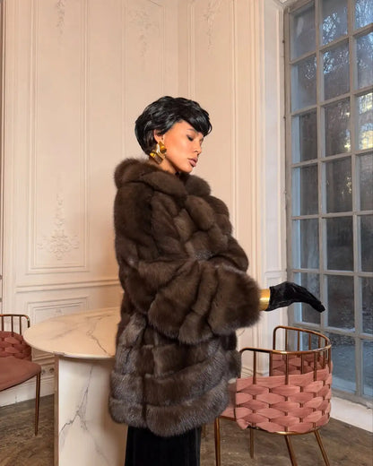 Bellanica - Fashion Patchwork Faux Fur Coat Jacket