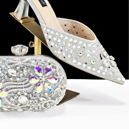 Bellanica - Talons élégants avec sac en diamant assorti