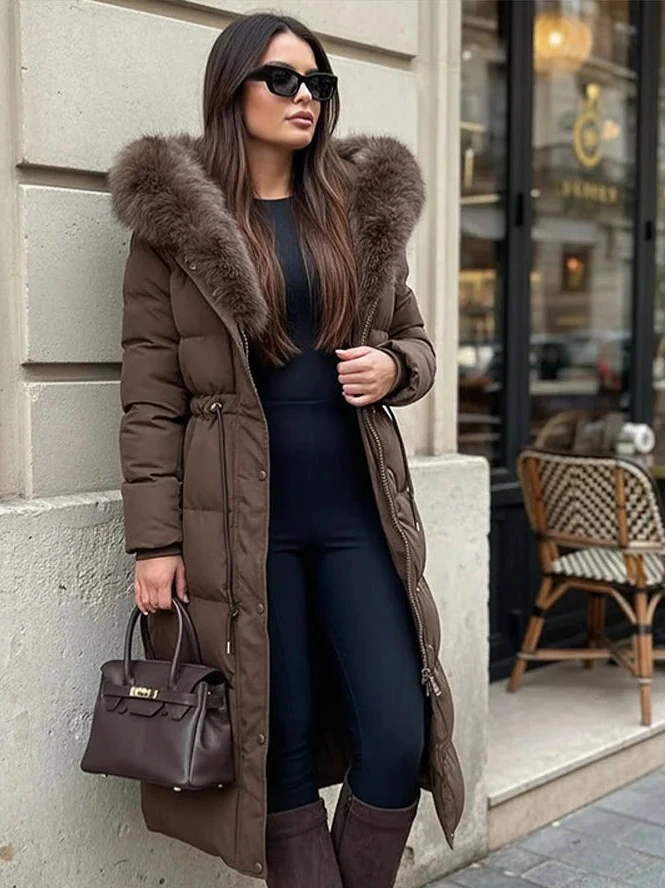 Bellanica - Women's warm belted hooded winter parka