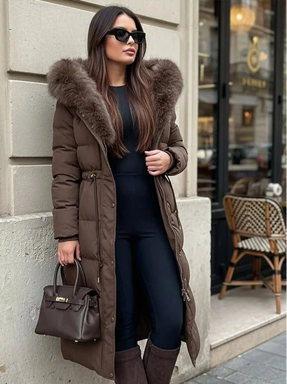 Bellanica - Women's warm belted hooded winter parka