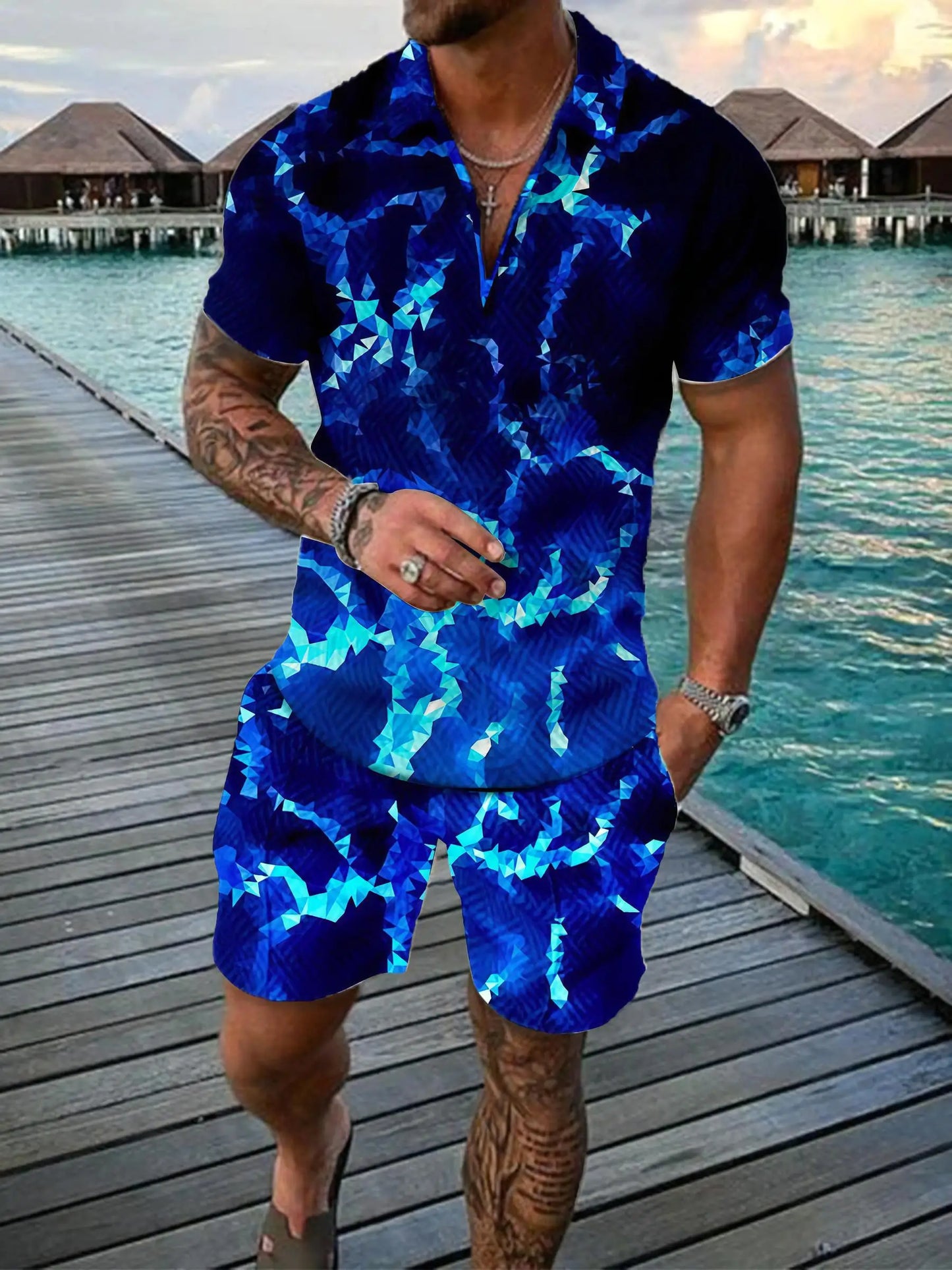 Bellanica - 3D Jesus Cross Men's Summer Set