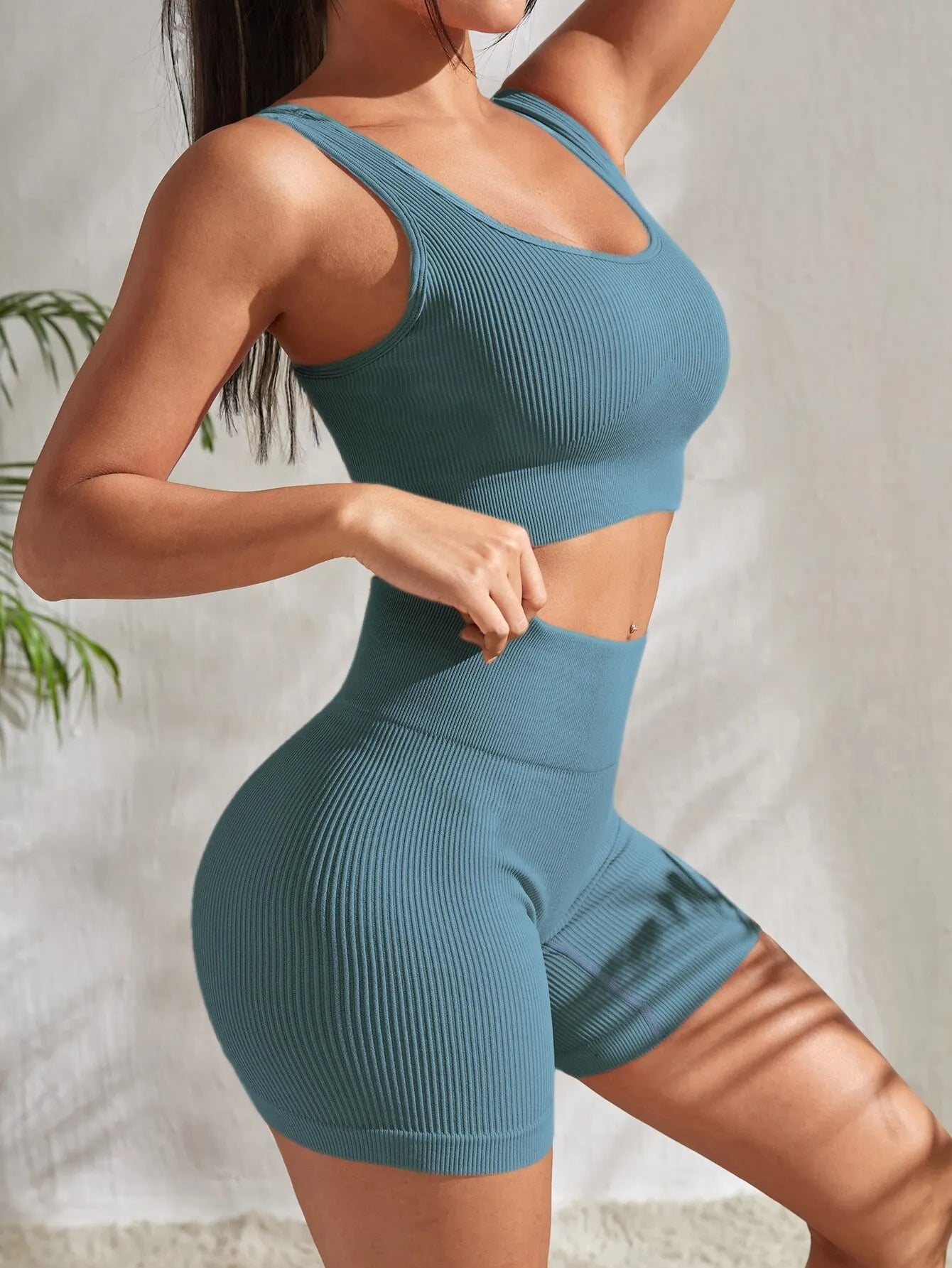 Bellanica - Seamless Ribbed 2-Piece Workout Set