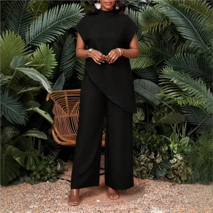 Women's Sleeveless Top and Wide-Leg Pants Set