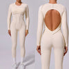 Long-Sleeve Backless Yoga Jumpsuit