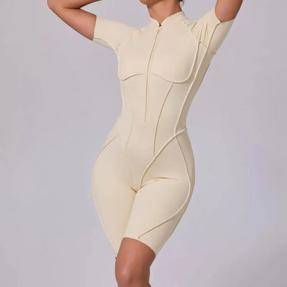 Bellanica - Seamless Zipper Yoga Gym Jumpsuit