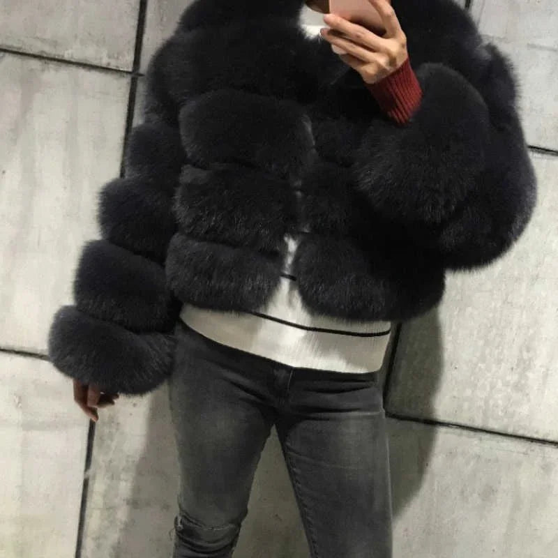 Bellanica - Faux Fur Women Coats Solid