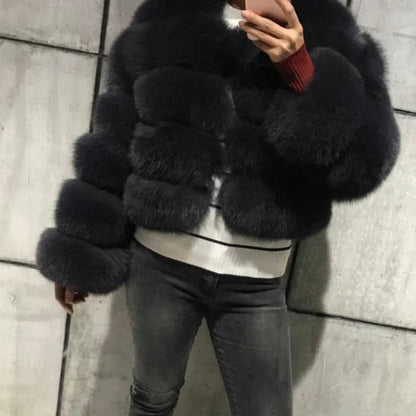 Bellanica - Faux Fur Women Coats Solid