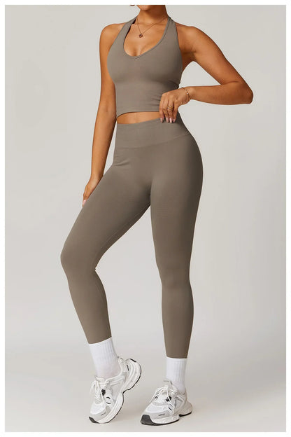 Bellanica - Seamless Ribbed 2-Piece Yoga Set