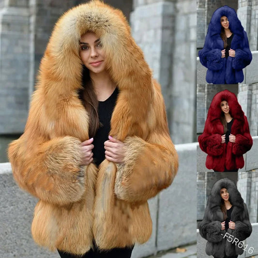 Bellanica - Warmth Fox Fur Coat Women's Large Size