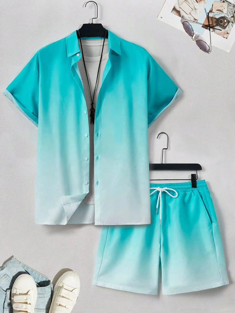 Bellanica - Coconut Tree Gradient Summer Outfit Set