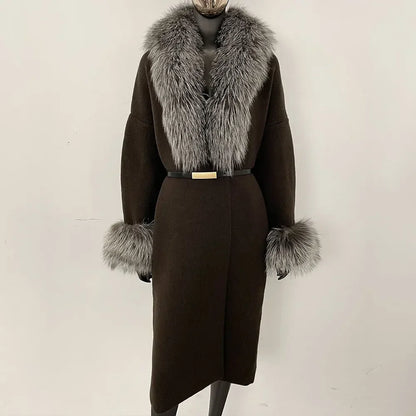 Bellanica - Real Fox Fur Jacket Long Knitwea