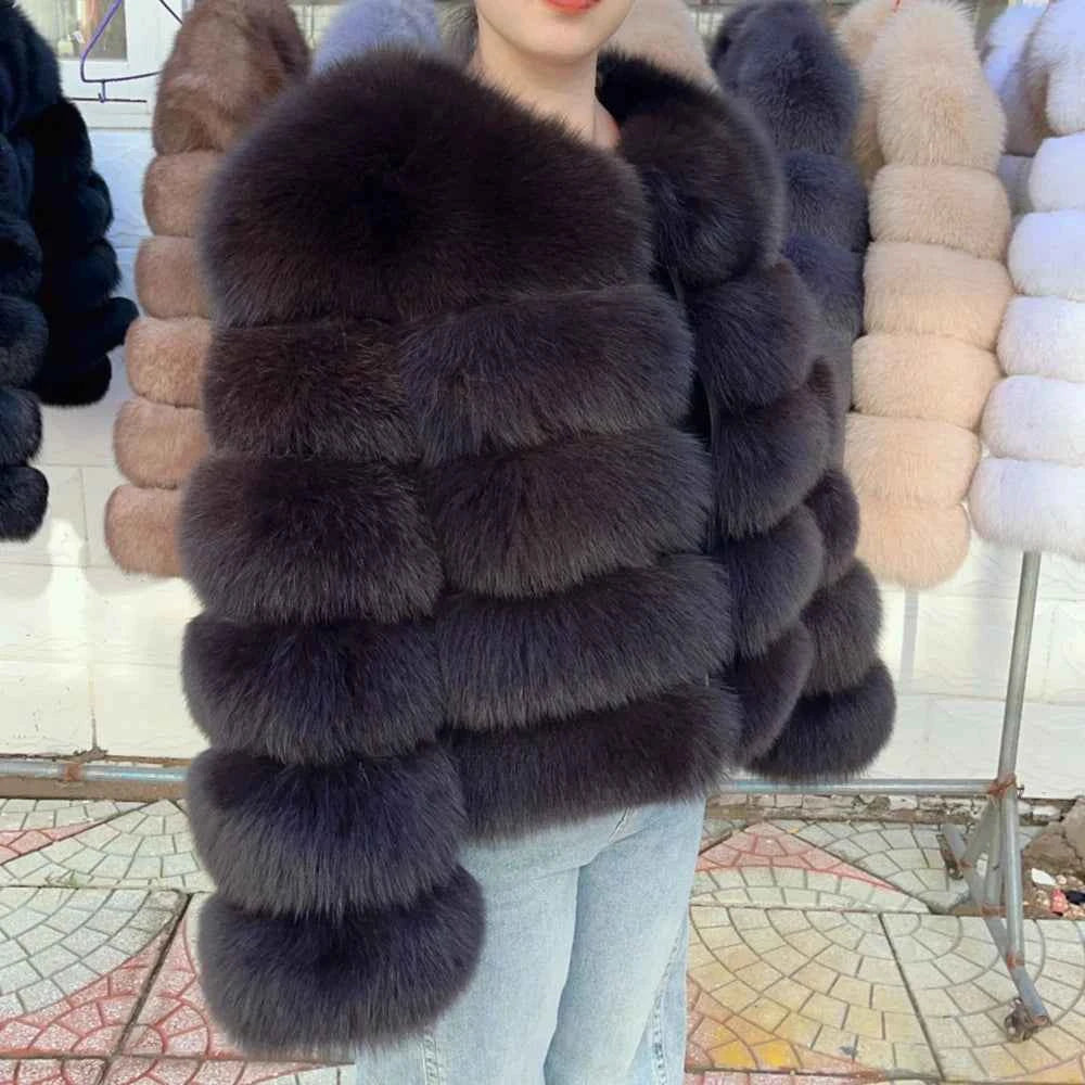 Faux Fox Fur Coat – White