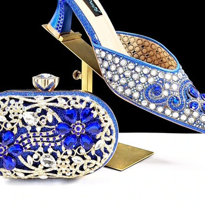 Bellanica - Talons élégants avec sac en diamant assorti