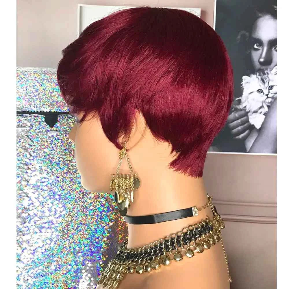 Short Black Pixie Cut Synthetic Wig for Women