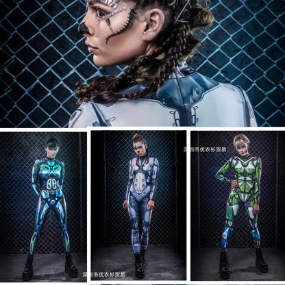 Bellanica - Cyberpunk Robot Skeleton Halloween Catsuit