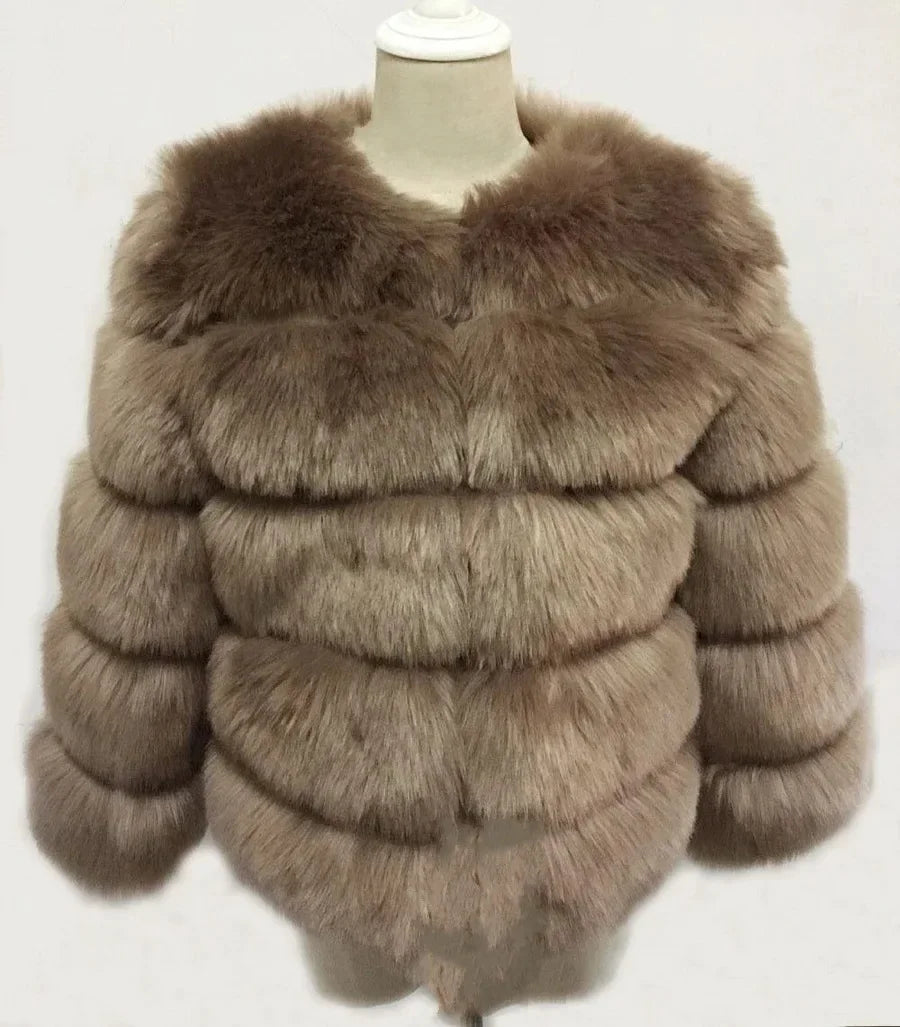 Bellanica - Faux Fur Women Coats Solid