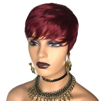 Short Black Pixie Cut Synthetic Wig for Women
