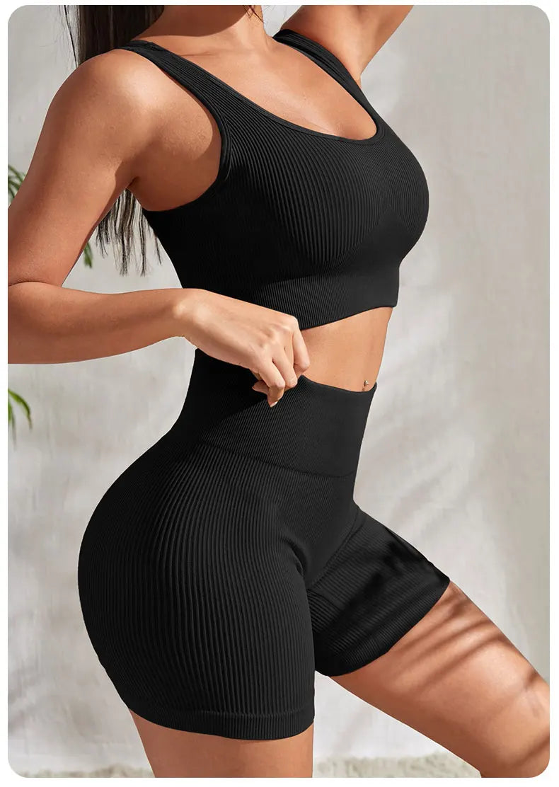 Bellanica - Seamless Ribbed 2-Piece Workout Set