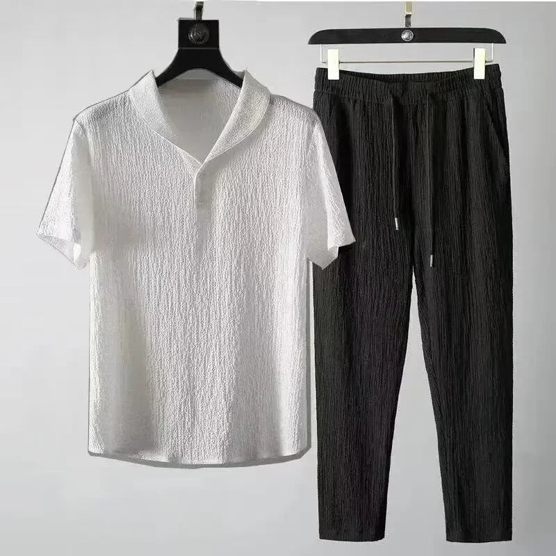 Bellenica - Men's Summer Ice Silk Linen Set