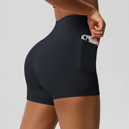 Bellanica - High-waist pocketed squat-proof shorts