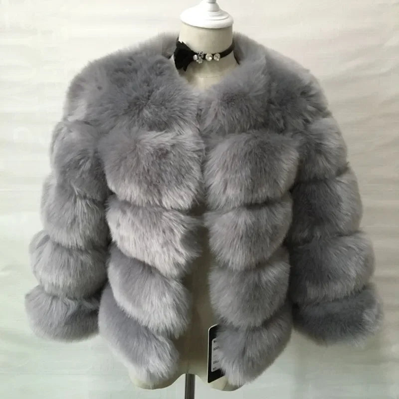 Bellanica - Faux Fur Women Coats Solid