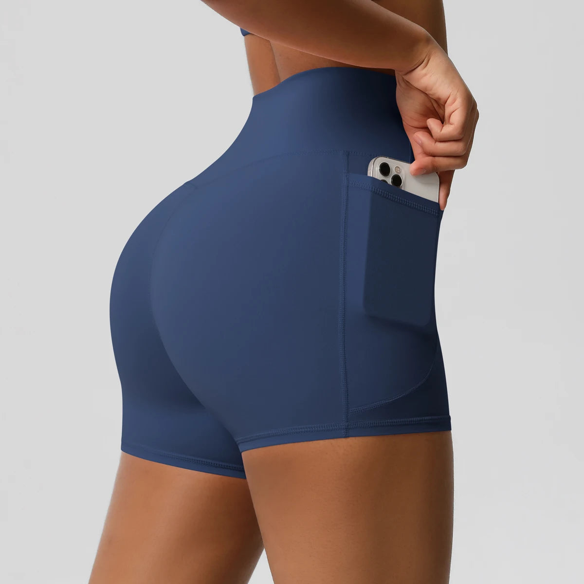 Bellanica - High-waist pocketed squat-proof shorts