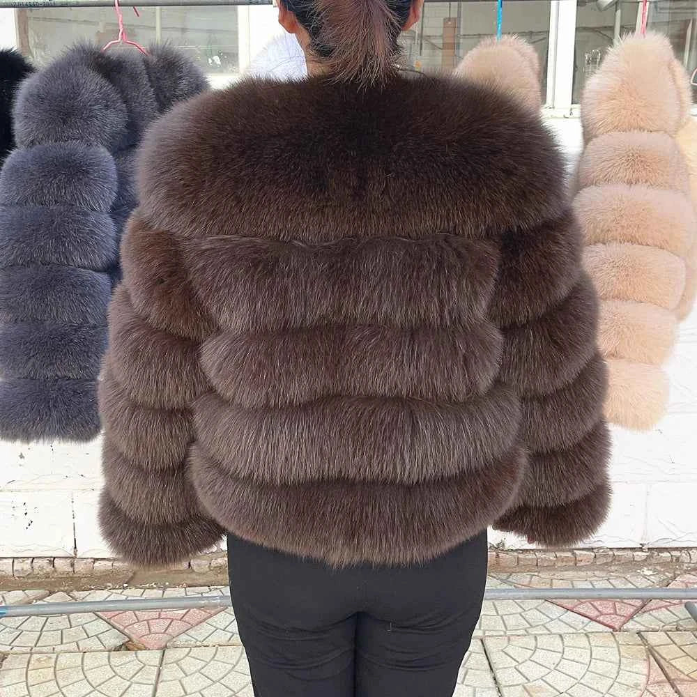 Faux Fox Fur Coat – White