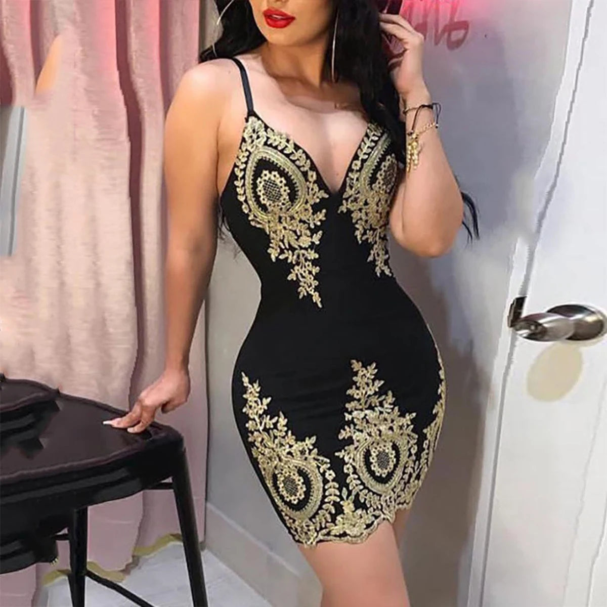 Bellanica - Sexy Halter Sleeveless Mini Dress