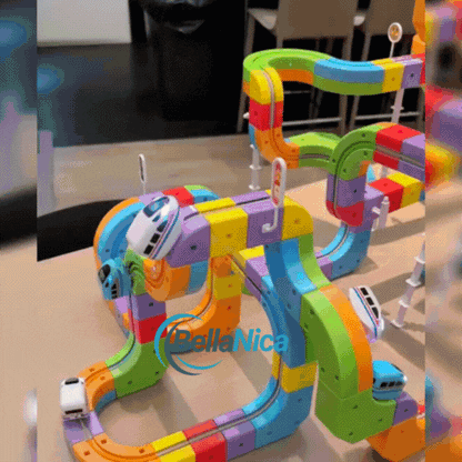 Bellanica - Magische 3D-Rennbahnautos, magnetische Bausteine ​​für Kinder 