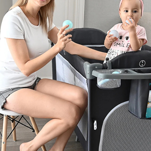 Bellanica - 4-in-1 Foldable Baby Crib Multifunctional Baby with Rocker